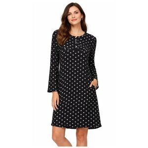 J.Crew 100% Silk Black White Star Print Dress Size 8